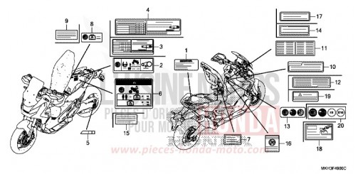 CAUTION LABEL ADV750H de 2017